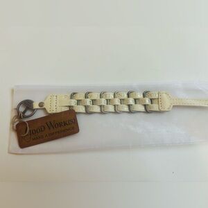 Vintage Good Works Leather Bracelet NWT Beige